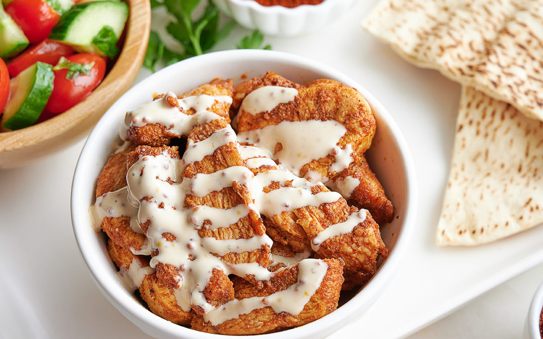 Baharat Chicken Pita with Tahini Dressing