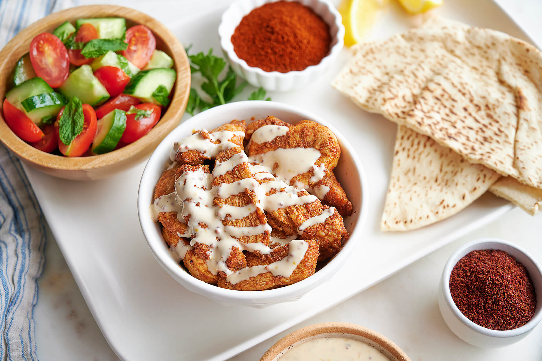 Baharat Chicken with Tahini Sauce 