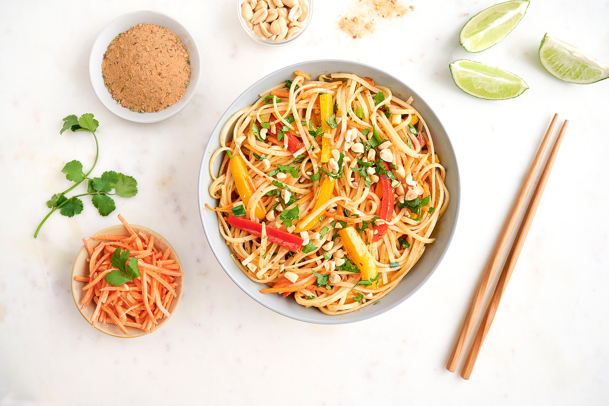 Easy homemade vegetable pad thai