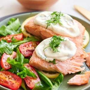 seasoned salmon plate