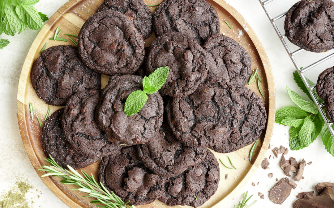 chocolate cookies with mint