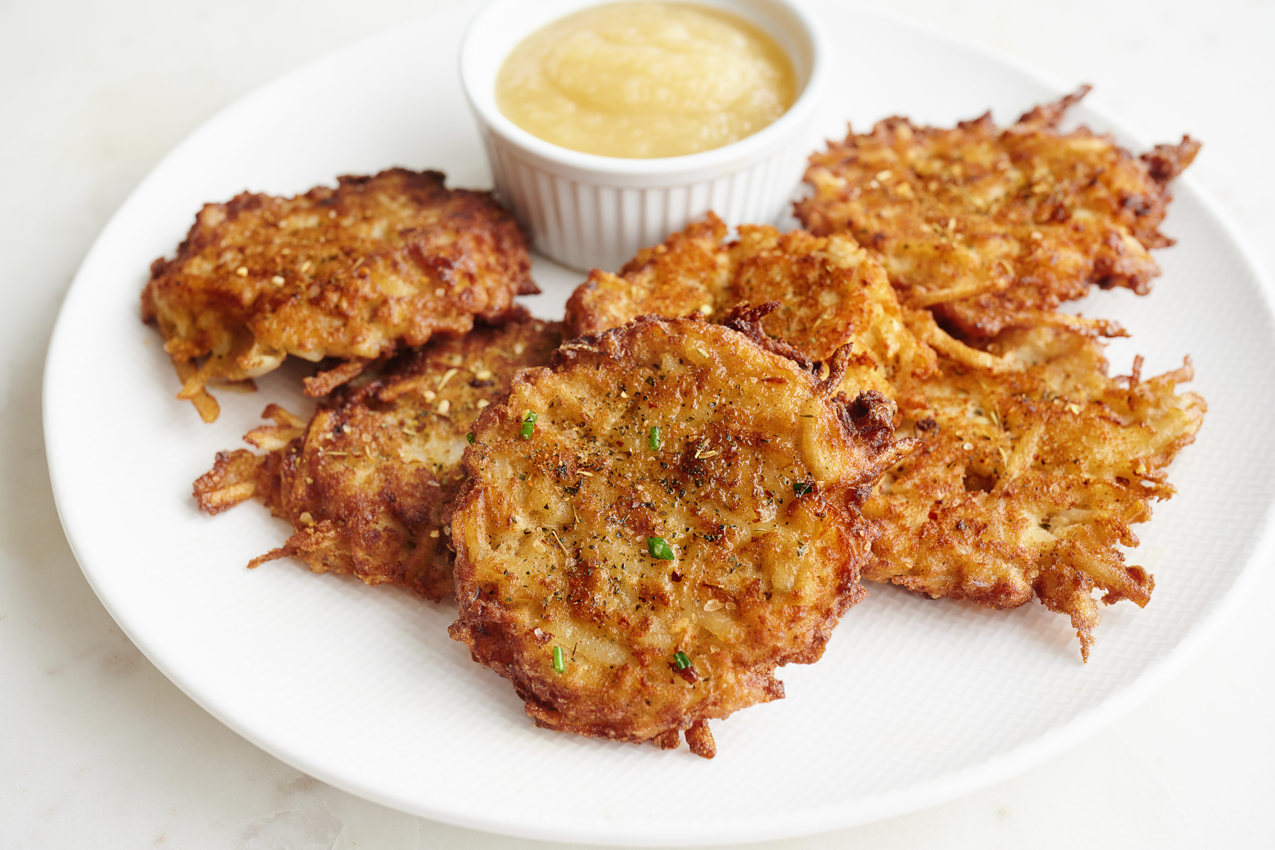 plate of potato latkes
