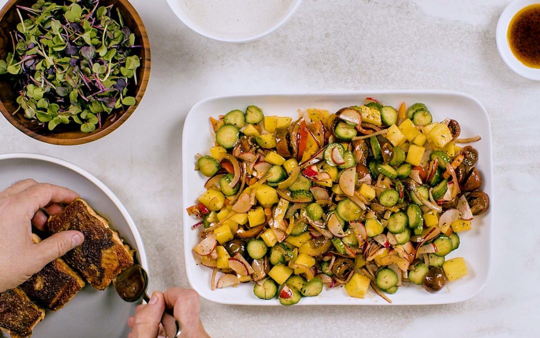 Pan Roasted Chili And Lime Salmon with Tropical Salad