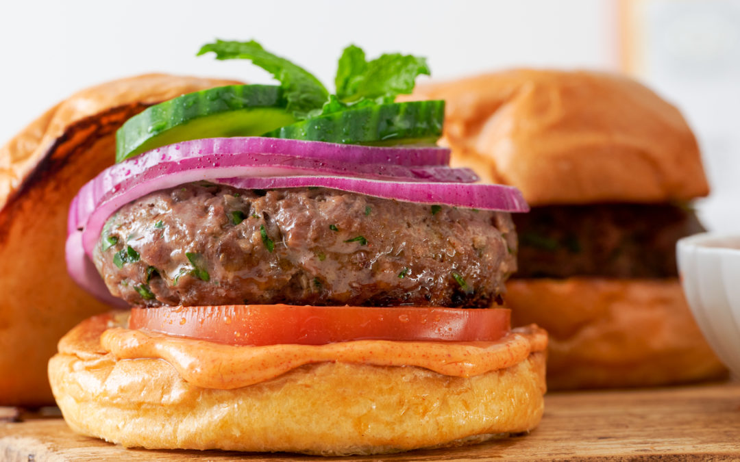 Lamb Burger with Harissa Aioli