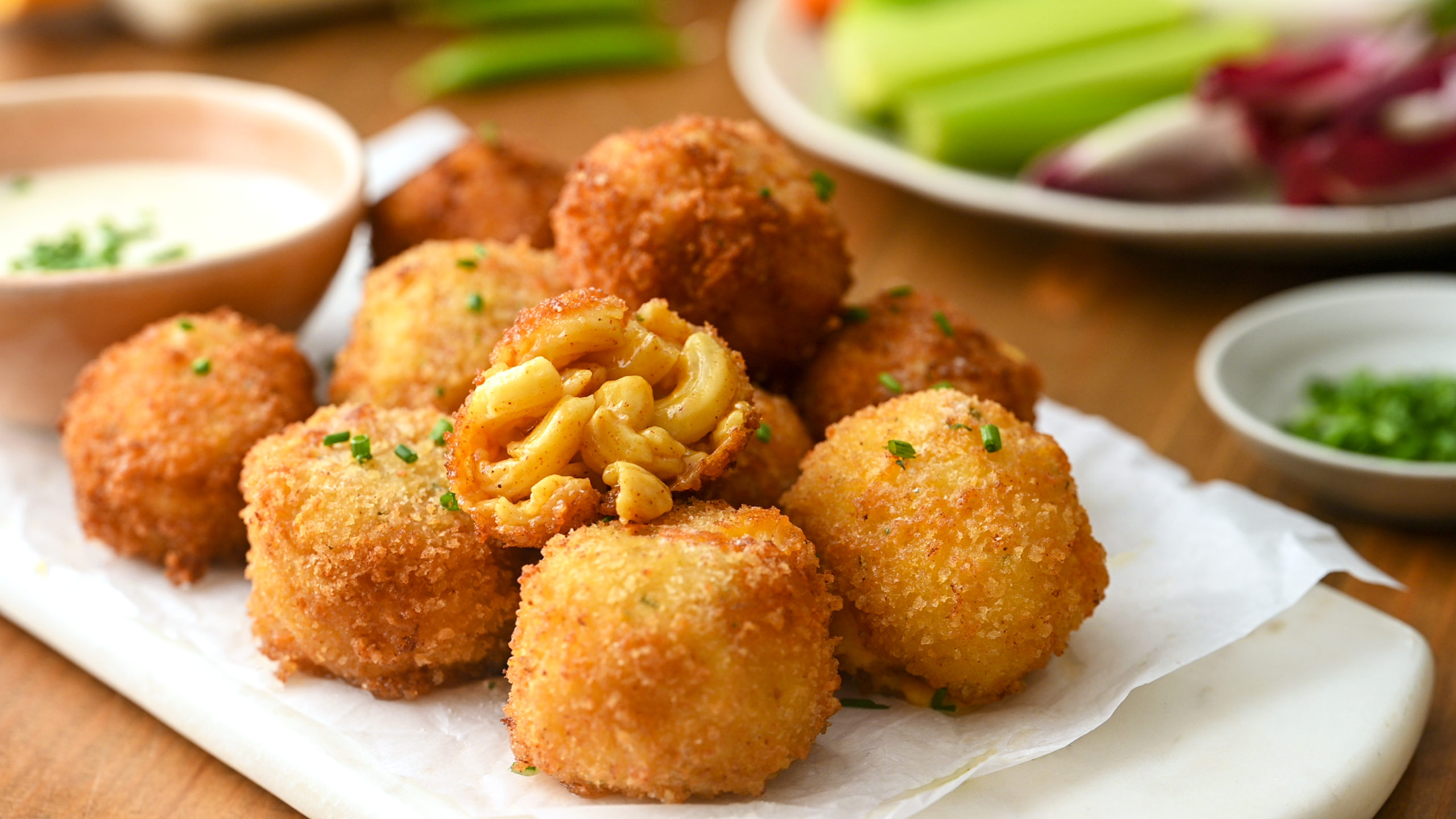 macaroni and cheese balls with ranch seasoning