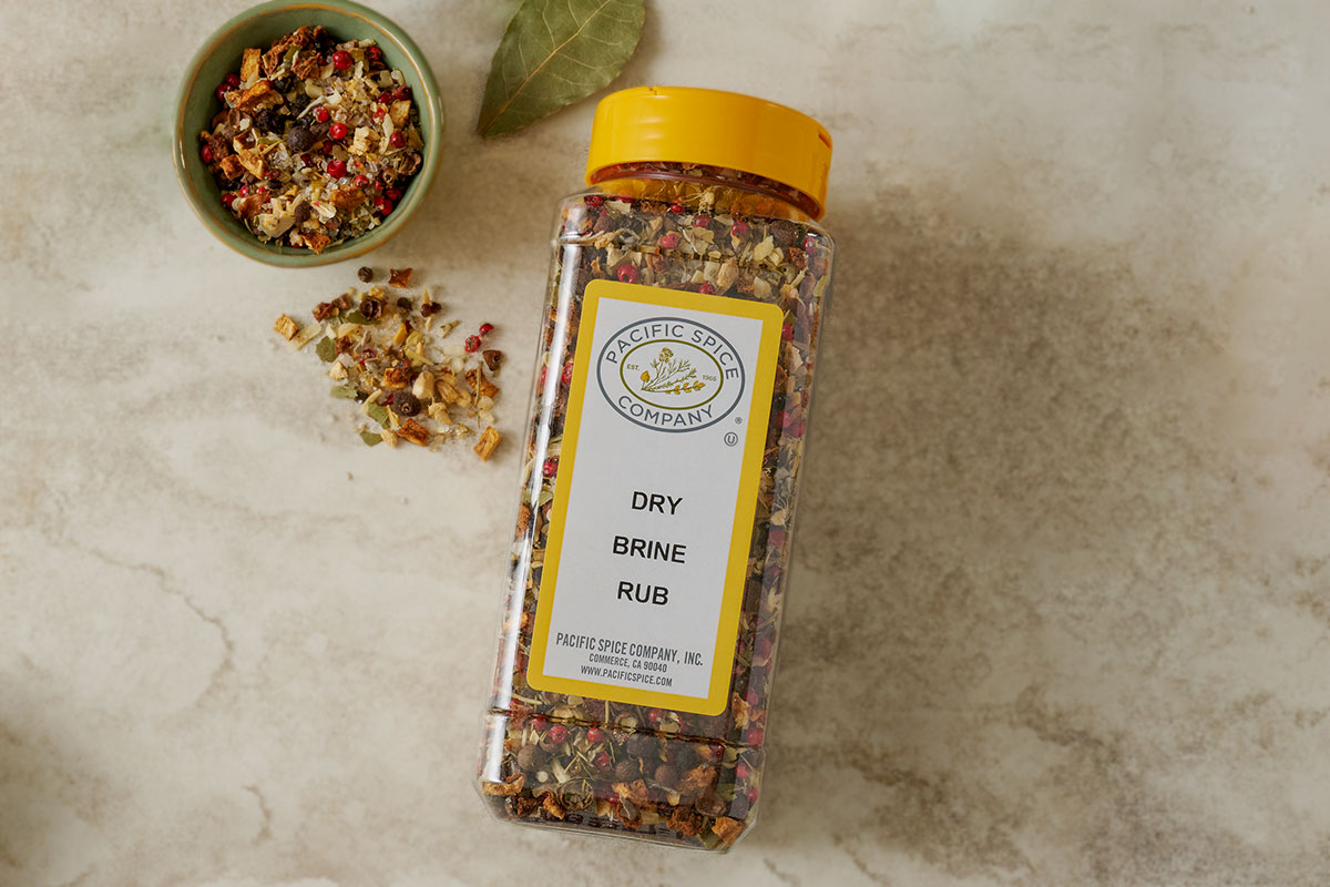 PSC Dry Brine Rub, dry brine rub, Pacific Spice Co, spice manufacturing, food service spice blend, custom brine rub, tenderizing rub, moisture retention, spice blend for food manufacturing, B2B spice supplier, custom spice blends, dry brining, commercial spice rub, culinary applications, food manufacturing spices.