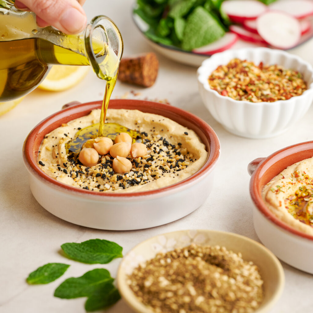 hummus toppings at natural products expo west